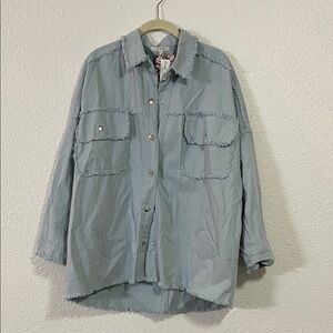 Women's Light Blue Button Down Shirt